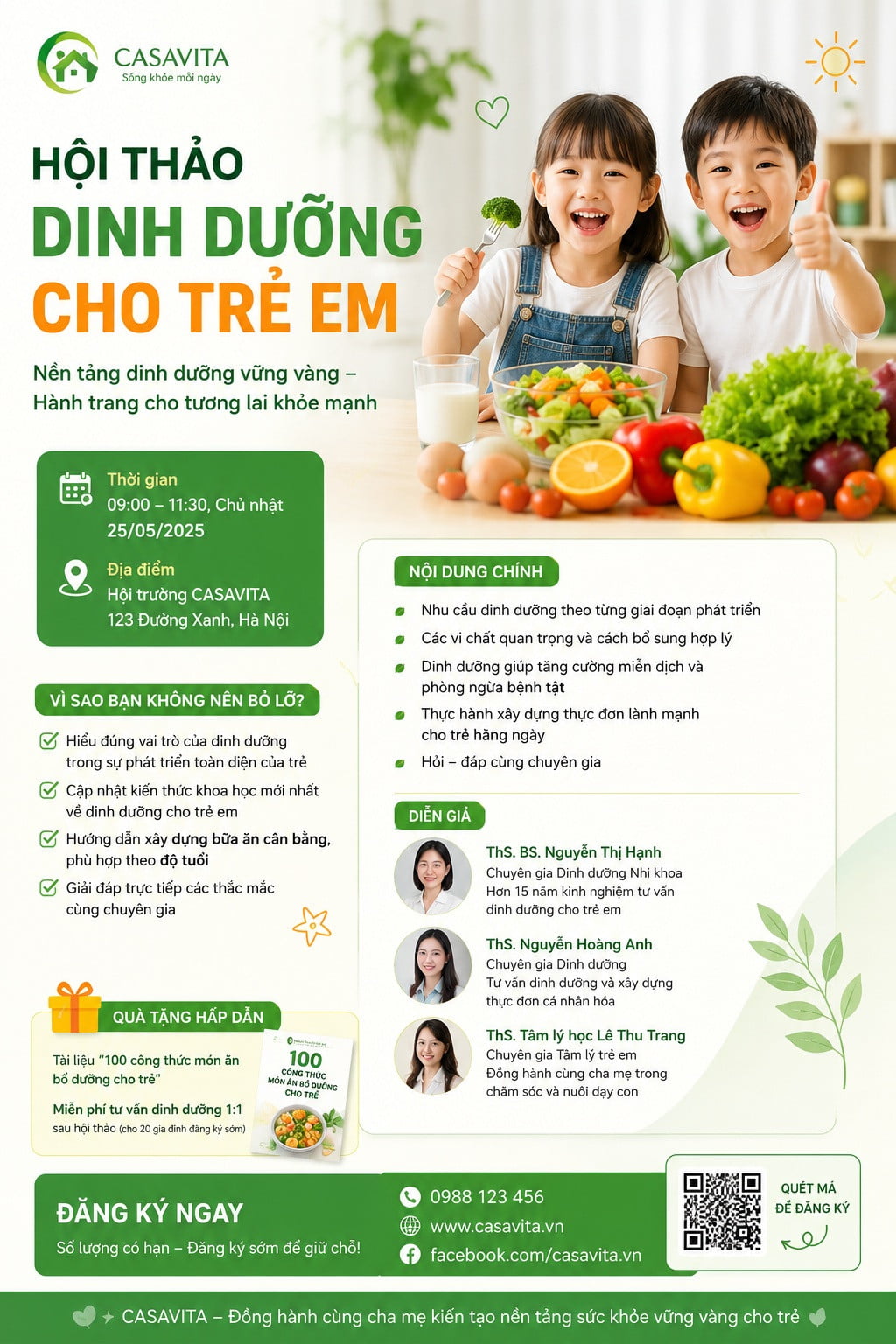 Hội thảo Dinh dưỡng cho trẻ em: Hiểu đúng để con phát triển khỏe mạnh
