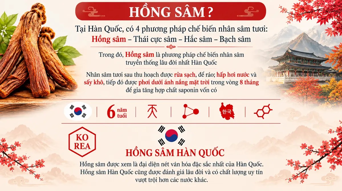 Giới thiệu hồng sâm củ khô Hàn Quốc