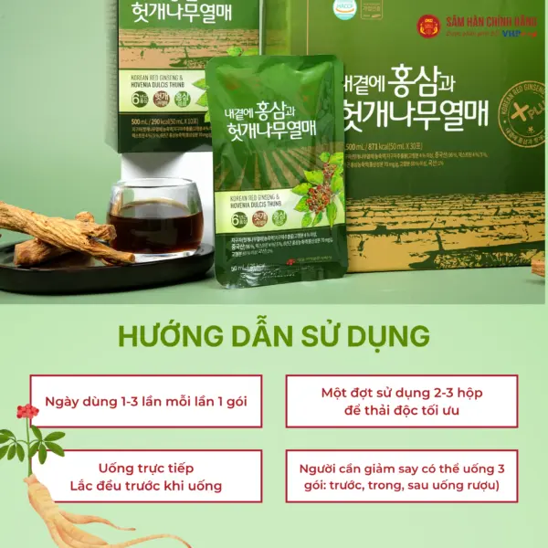 Hướng dẫn sử dụng và bảo quản nước hồng sâm Hovenia Dulcis