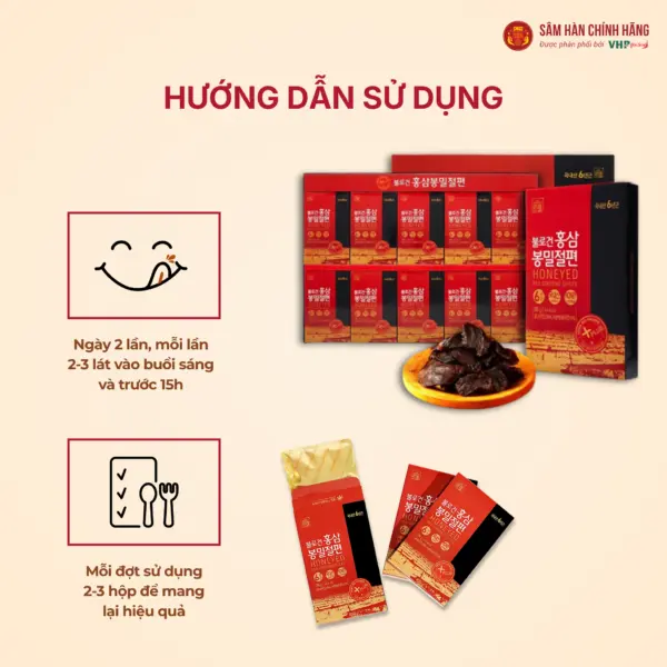 Hướng dẫn sử dụng hồng sâm lát mật ong
