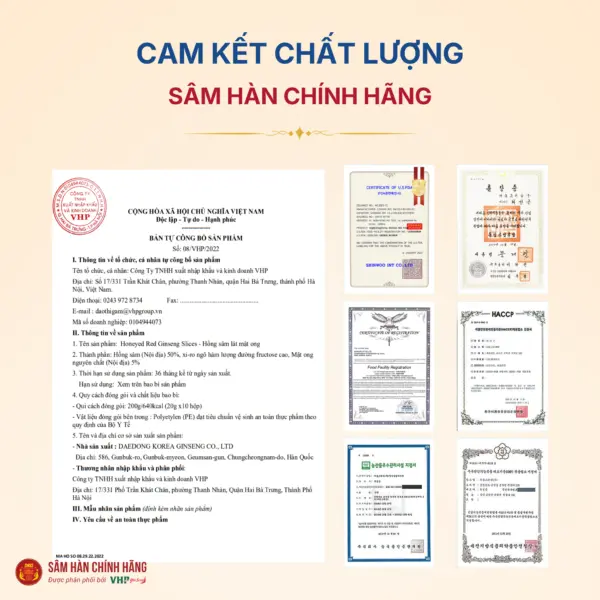 Thông tin lưu ý sản phẩm hồng sâm lát mật ong
