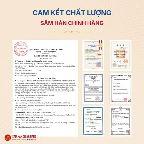 Thông tin lưu ý về nước hồng sâm Hoàng Đế